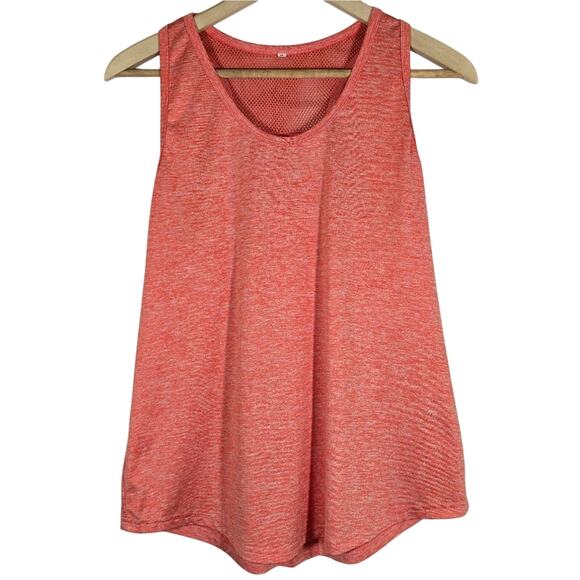M Womens Orange Racerback Workout Muscle Tank Top Size S Yoga Mesh Running Flowy - Picture 1 of 9